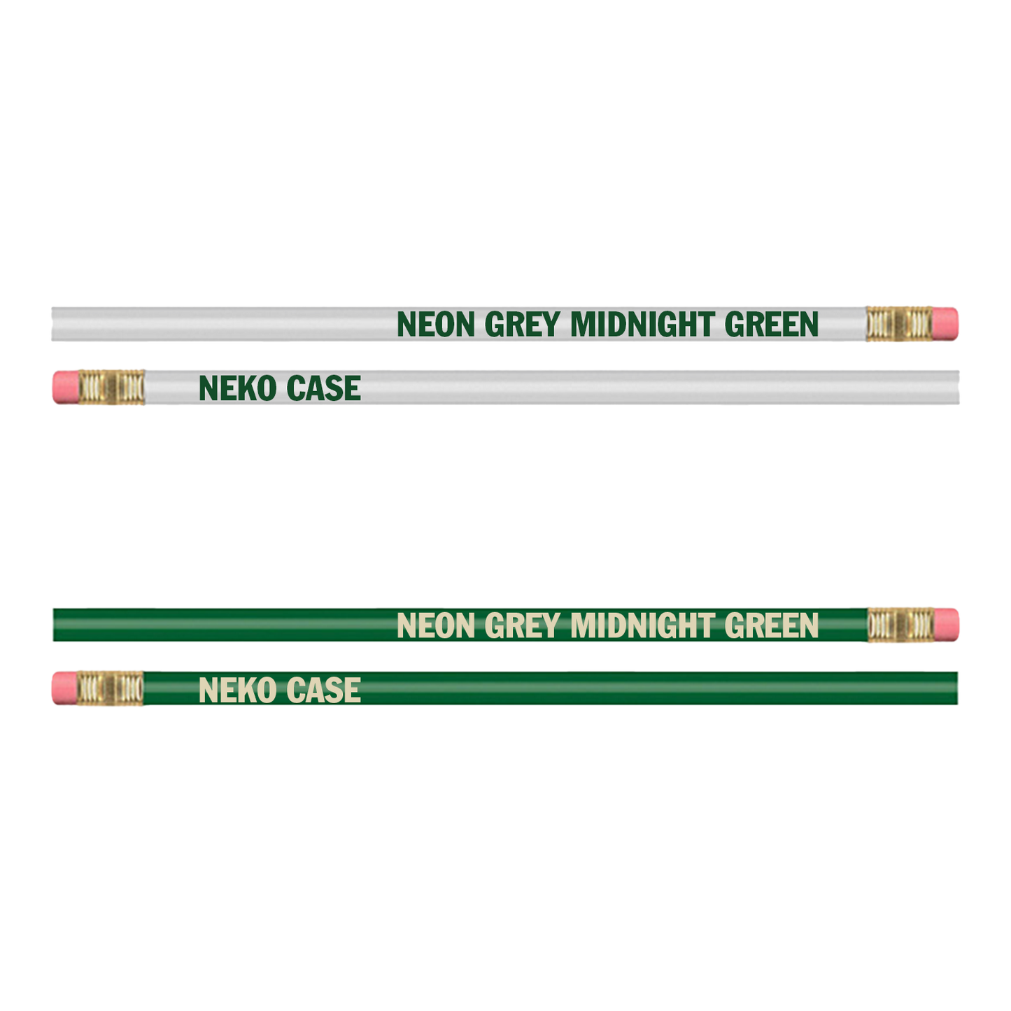 Neon Grey Midnight Green Pencil Set